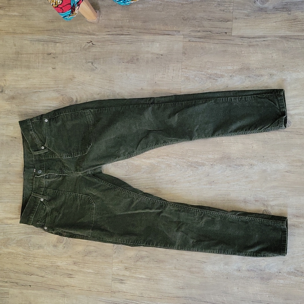 Levis evergreen corduroy,  29 waist, cropped jeans